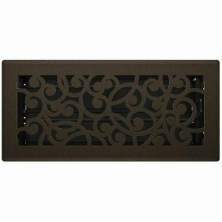 IMPERIAL MFG 4 x 10 in. Floor Register with Wonderland Design - Bronze Age 272055